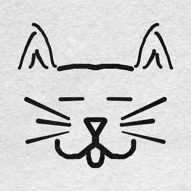 Cat Face Line Art by HollyMayCreates